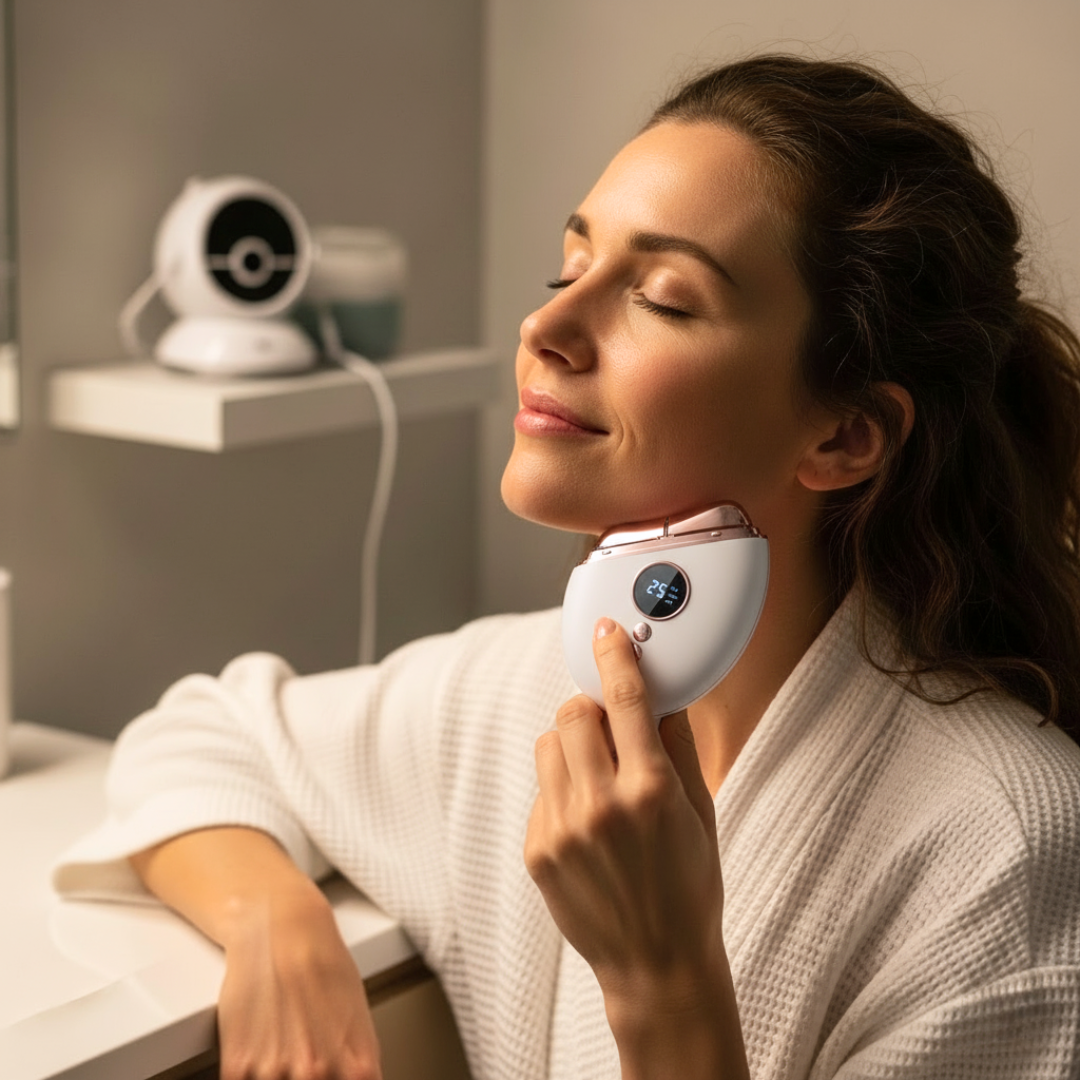 Portable EMS Face & Neck Roller | Skin Tightening, Sculpting & Glow