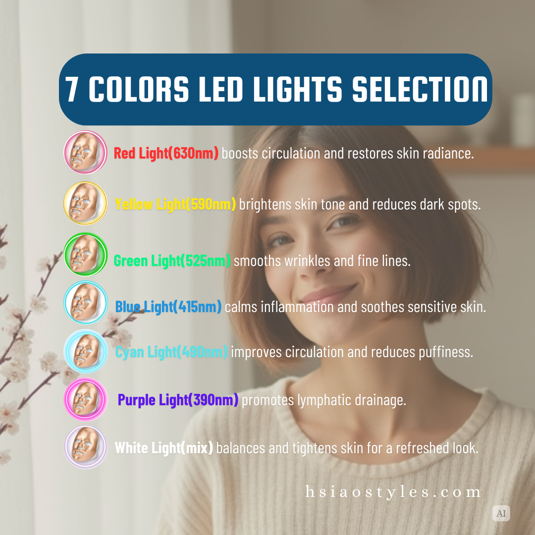 Quick Self-Care 7-Color LED Face Mask | Golden | Rechargeable