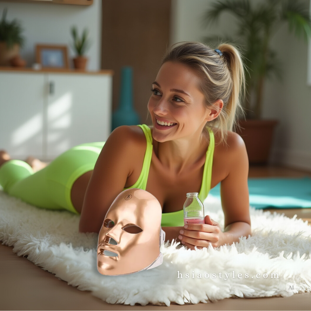 Quick Self-Care 7-Color LED Face Mask | Golden | Rechargeable