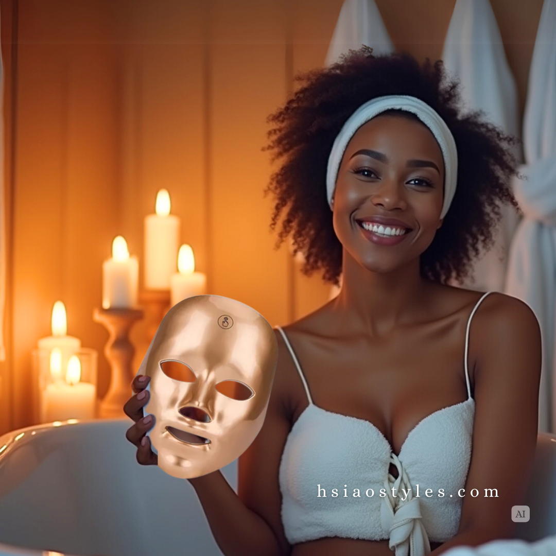 Quick Self-Care 7-Color LED Face Mask | Golden | Rechargeable