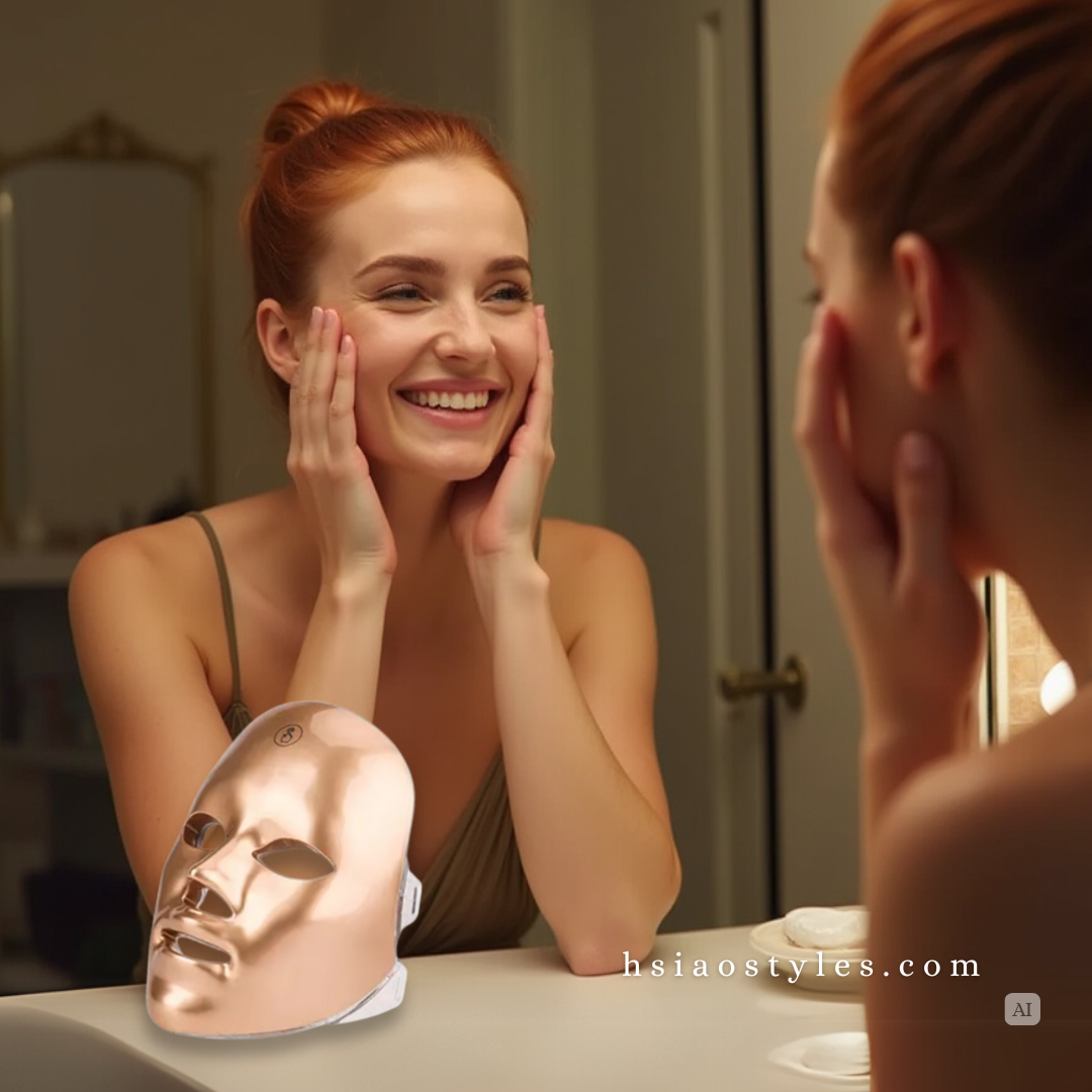 Quick Self-Care 7-Color LED Face Mask | Golden | Rechargeable