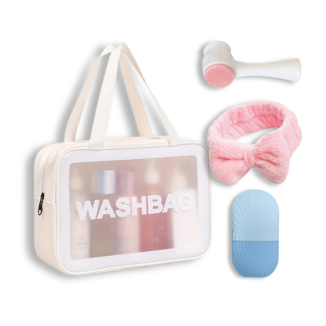 Daily Glow-Up Skincare Kit | Ice Roller, Brush, Headband & Wash Bag (Limited Edition)
