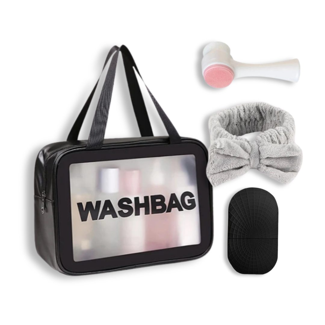 Daily Glow-Up Skincare Kit | Ice Roller, Brush, Headband & Wash Bag (Limited Edition)