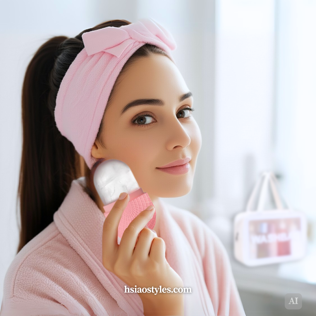 Daily Glow-Up Skincare Kit | Ice Roller, Brush, Headband & Wash Bag (Limited Edition)