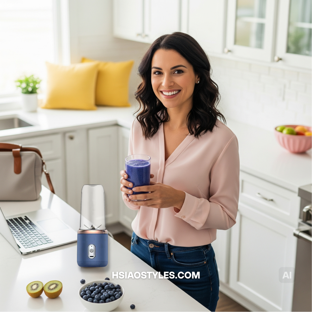 USB Portable Smoothie Blender | 6 Blades, 9s Fast Blend for Travel & Work