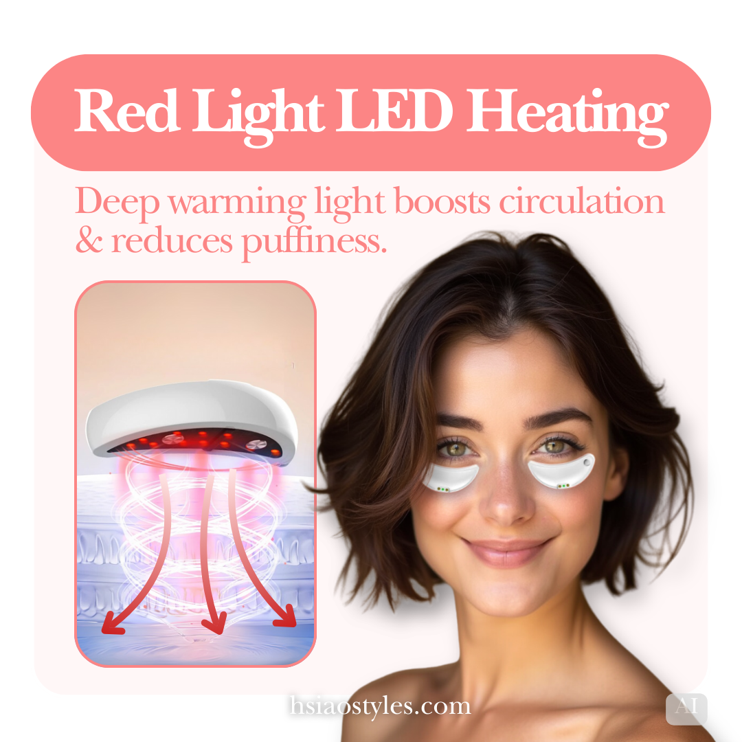 Portable Anti-Aging Eye Massager with EMS & Red Light Heating | Reduces Dark Circles & Wrinkles