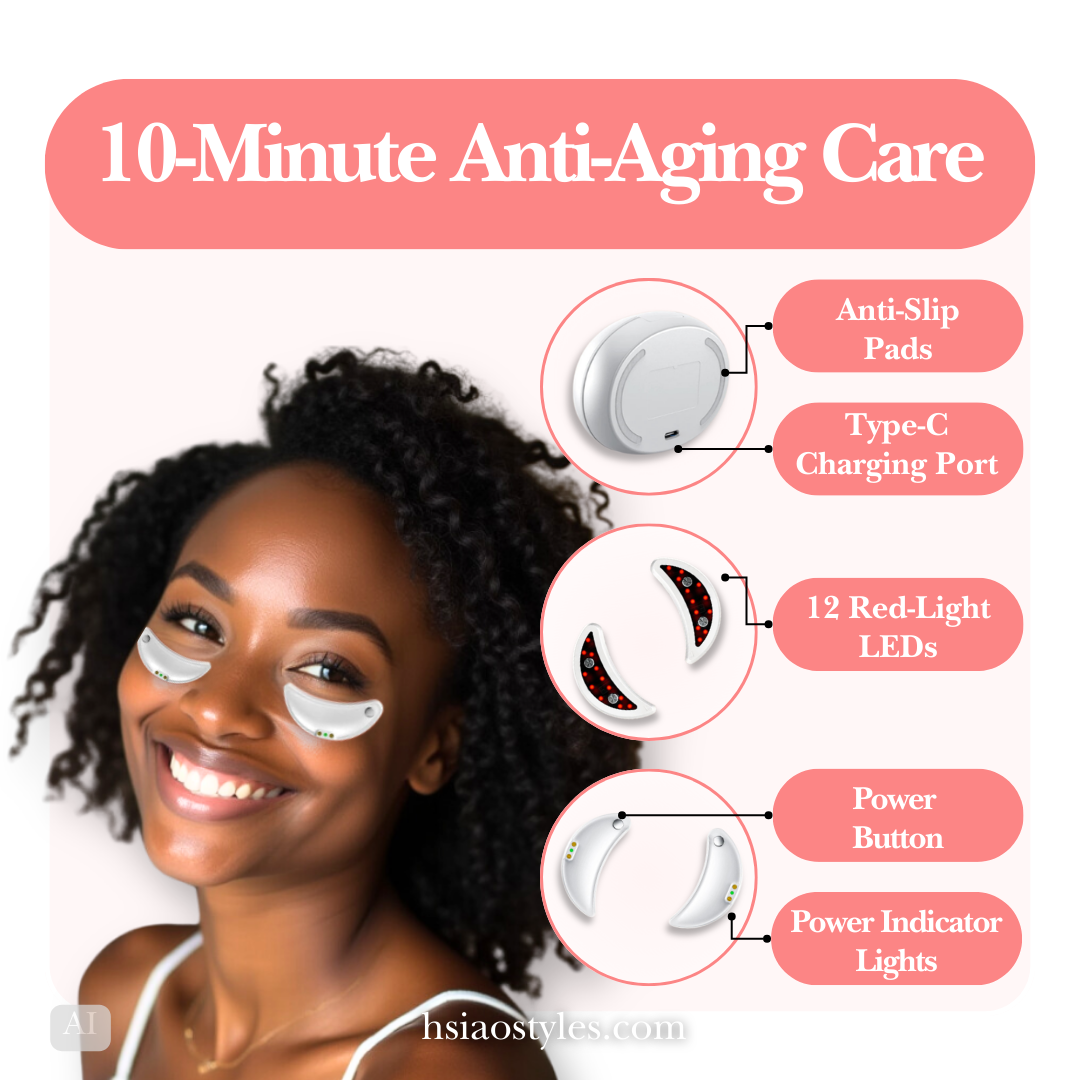 Portable Anti-Aging Eye Massager with EMS & Red Light Heating | Reduces Dark Circles & Wrinkles
