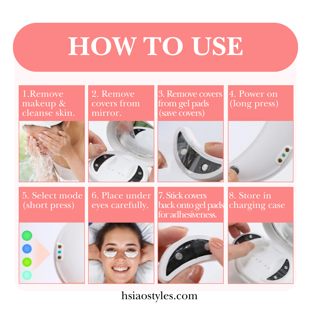 Portable Anti-Aging Eye Massager with EMS & Red Light Heating | Reduces Dark Circles & Wrinkles