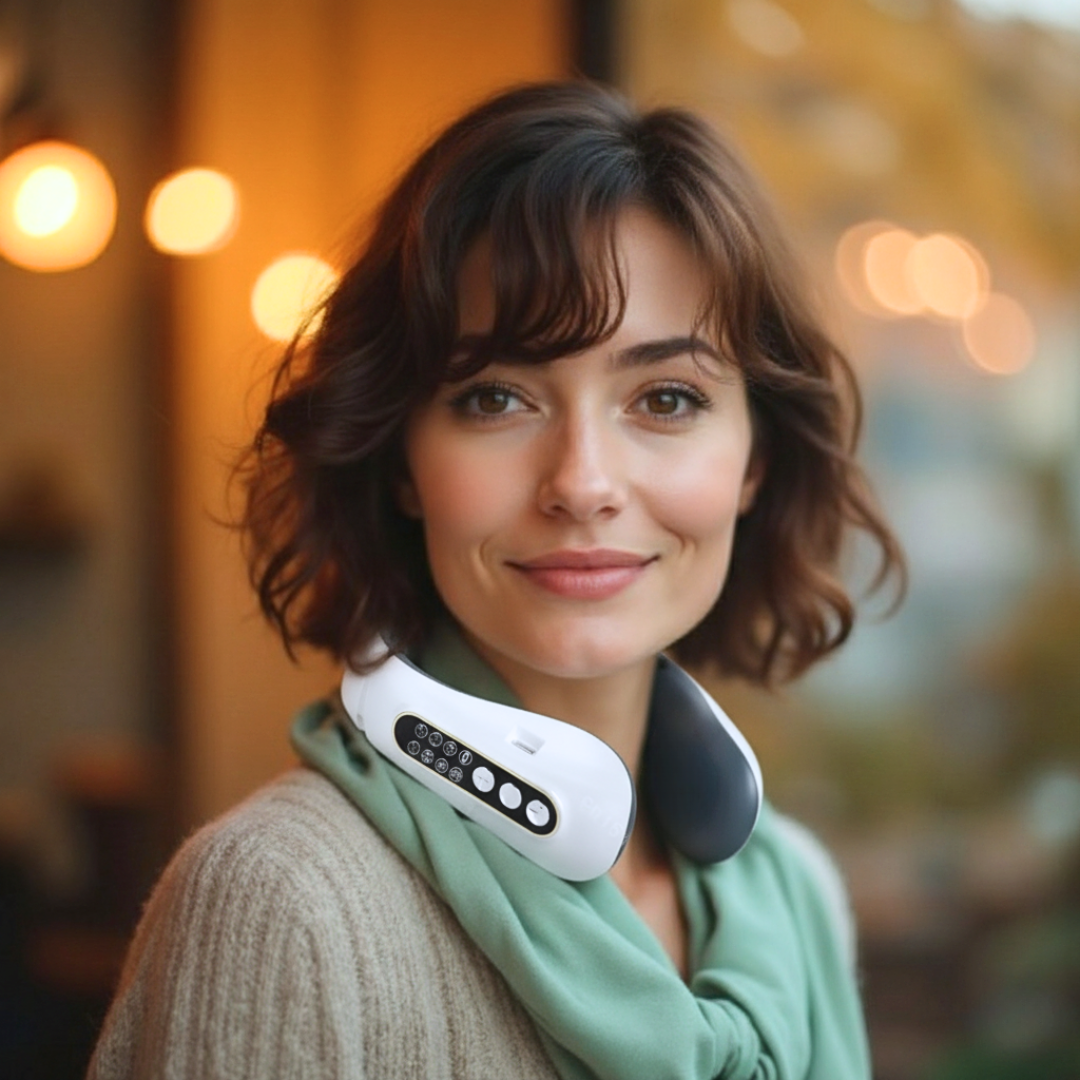 Portable Heated Cervical Massager | 8 Massage Nodes, 6 Modes for Neck Tension Relief
