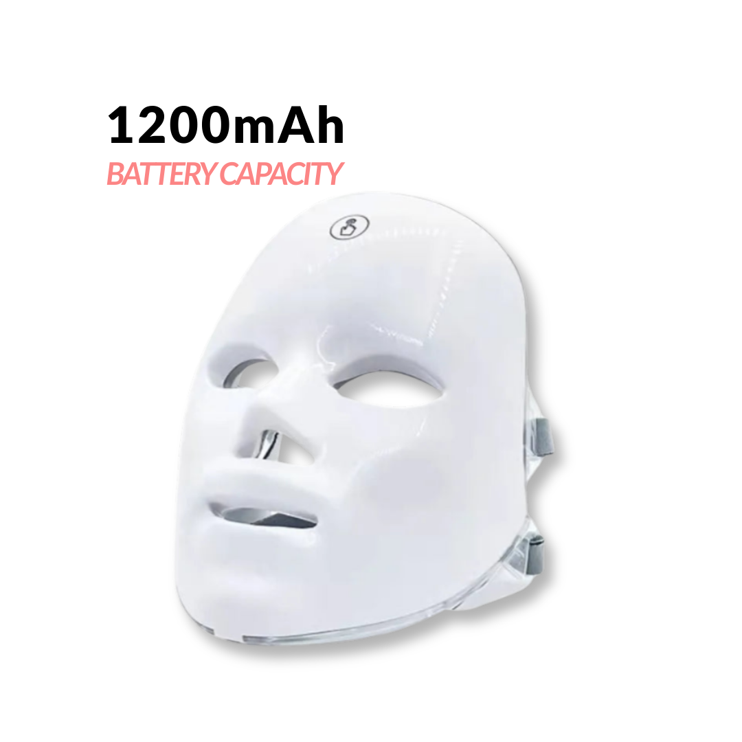 7-Color LED Face Mask - White & Rechargeable Beauty Device