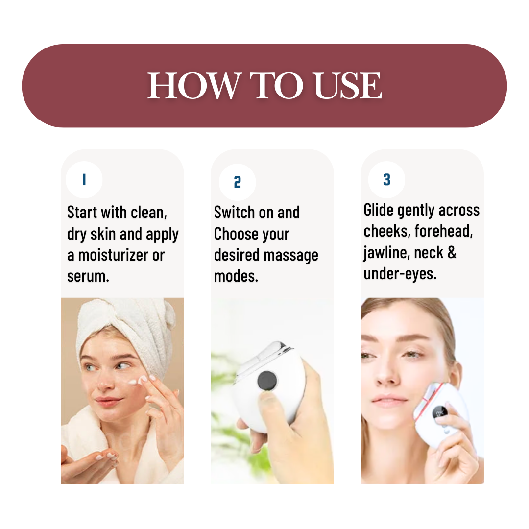 Portable EMS Face & Neck Roller | Skin Tightening, Sculpting & Glow