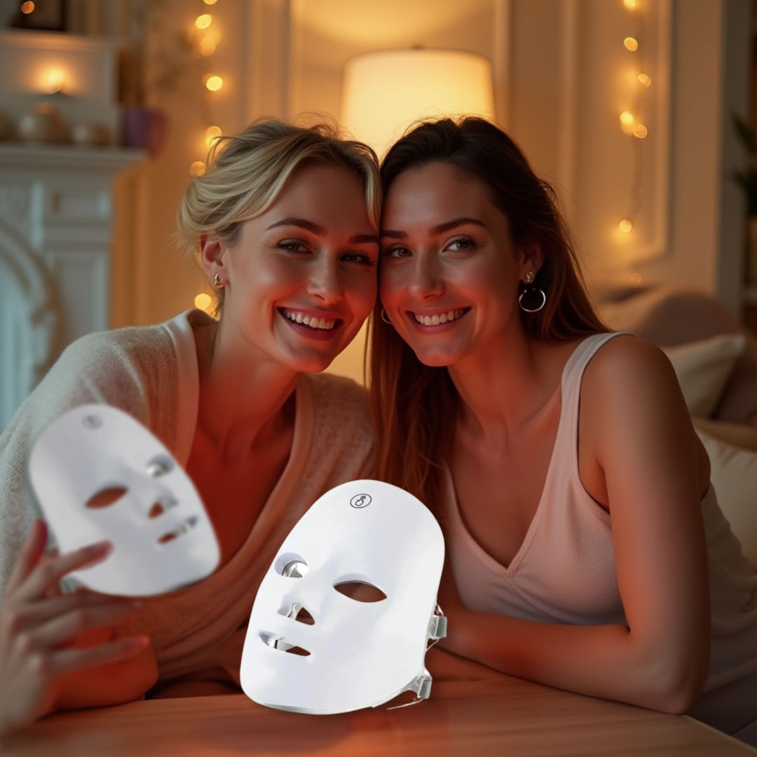 7-Color LED Face Mask - White & Rechargeable Beauty Device