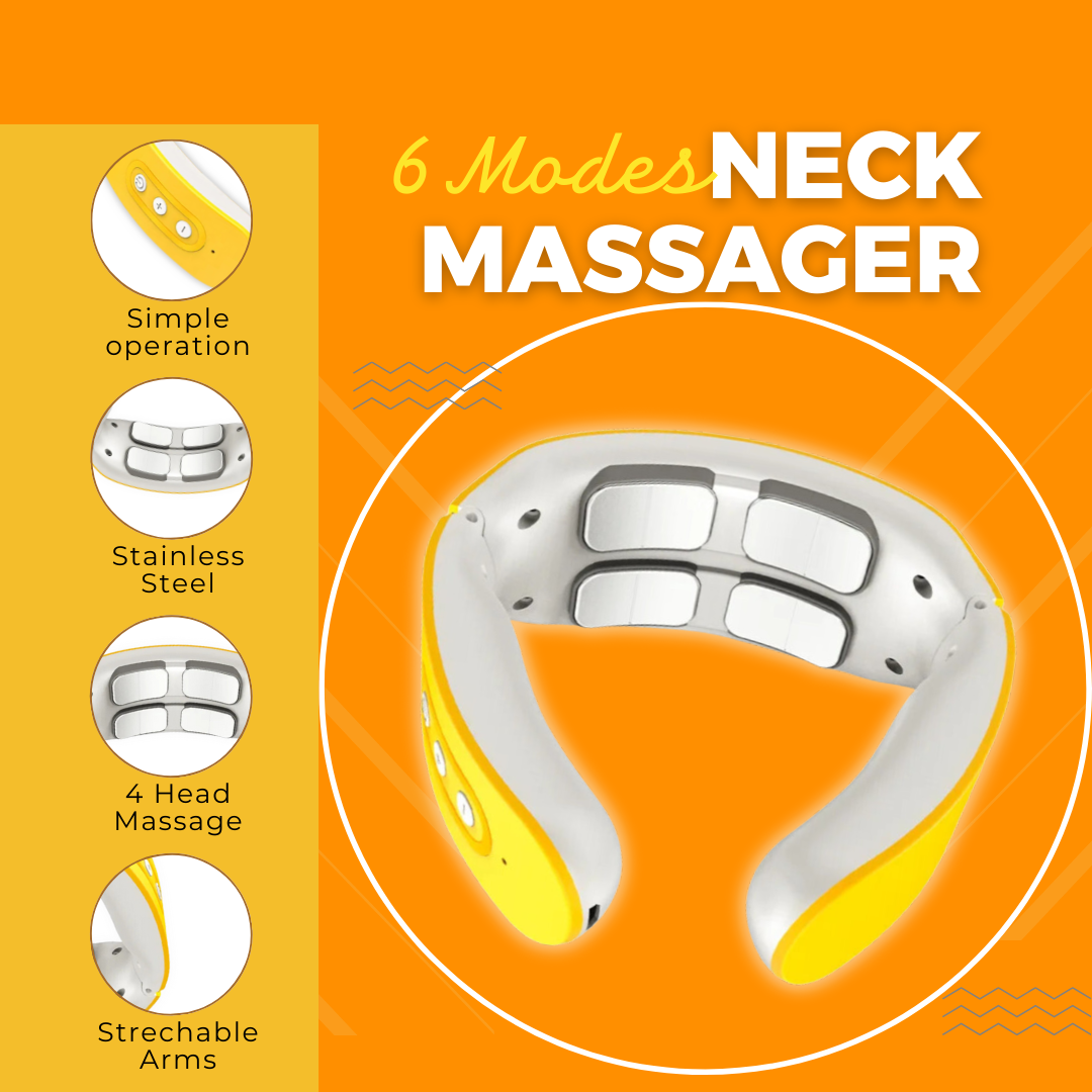 6-Mode Yellow Portable Neck Massager, Limited Edition