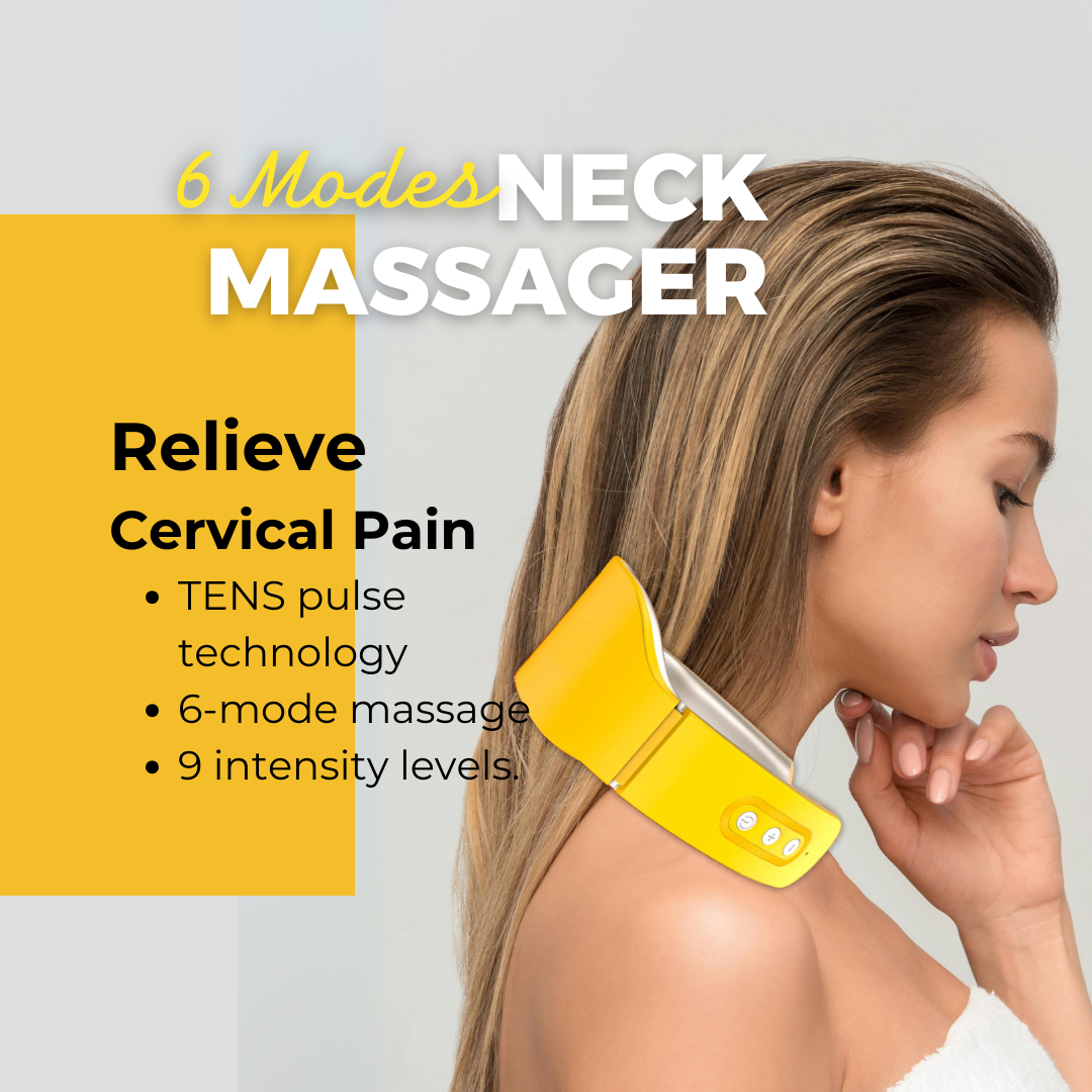 6-Mode Yellow Portable Neck Massager, Limited Edition