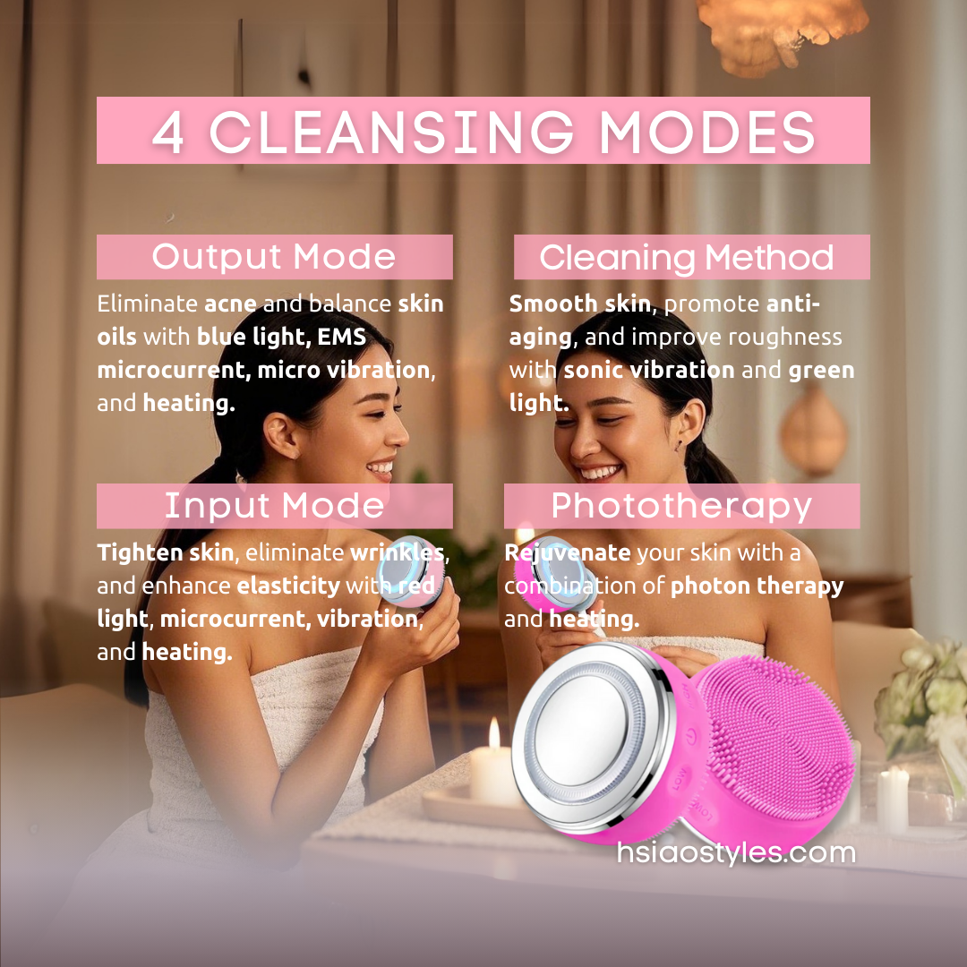 2-in-1 Mini Electric Face Cleansing Massager | 4 Modes