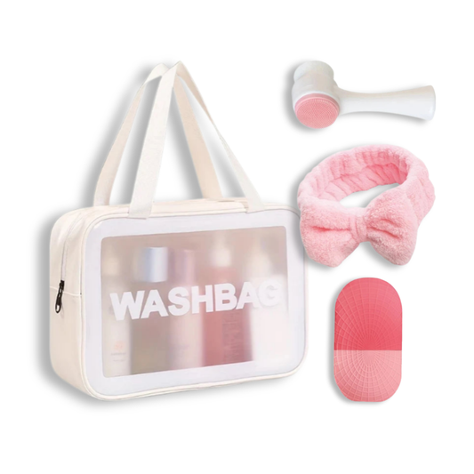Daily Glow-Up Skincare Kit | Ice Roller, Brush, Headband & Wash Bag (Limited Edition)