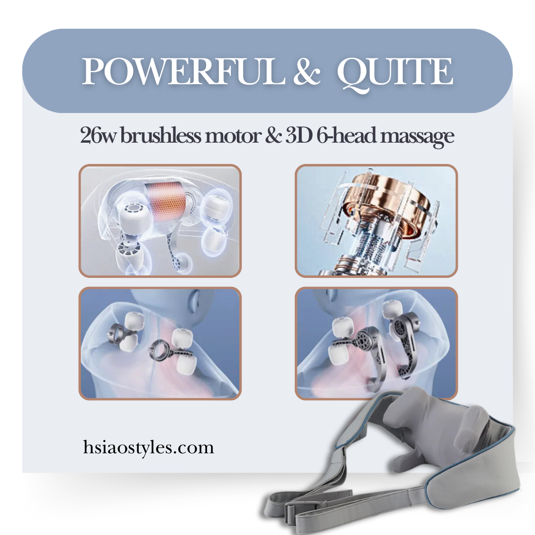Portable Deep Tissue Neck & Shoulder Massager | 26W Wireless, Heat Function