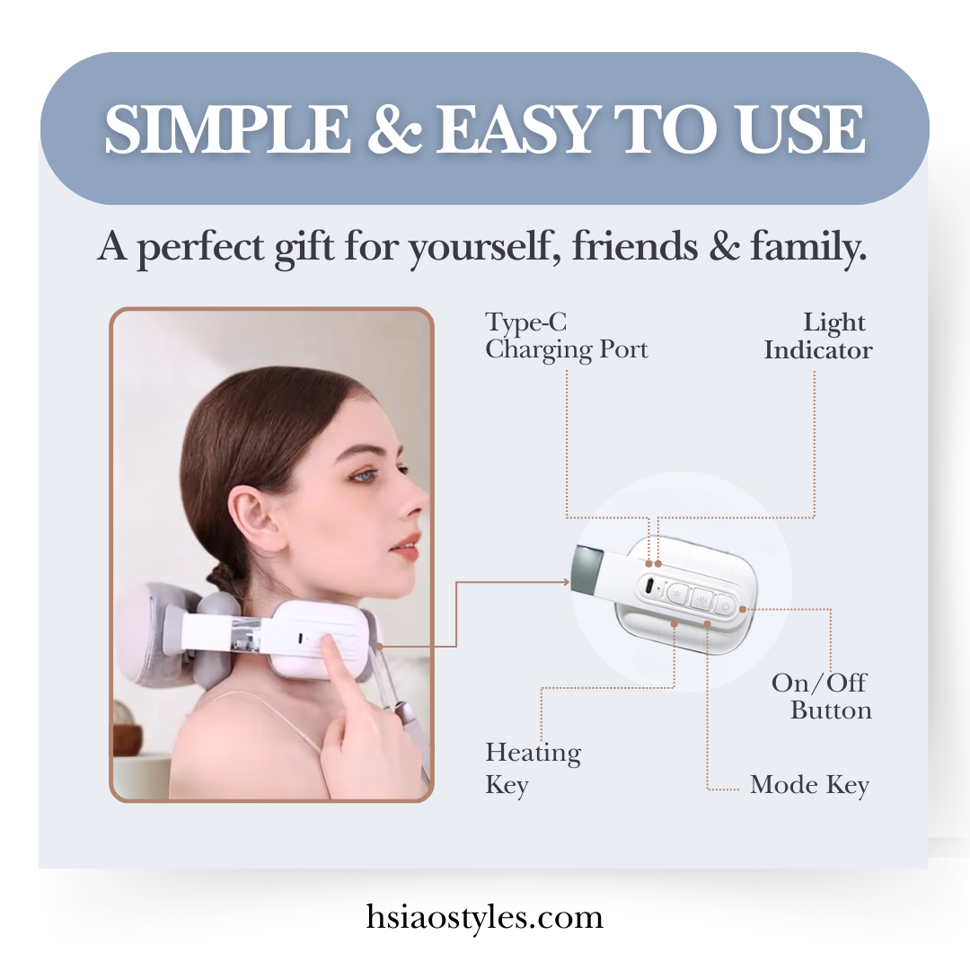 Portable Neck & Shoulder Massager with Heat | Deep Tissue Massage for Pain Relief