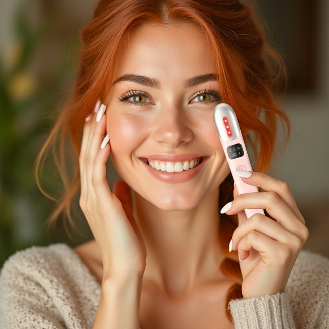 Rechargeable 3-in-1 Eye Massager for Wrinkles, Dark Circles & Fatigue