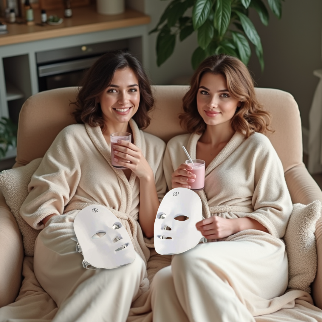 7-Color LED Face Mask - White & Rechargeable Beauty Device