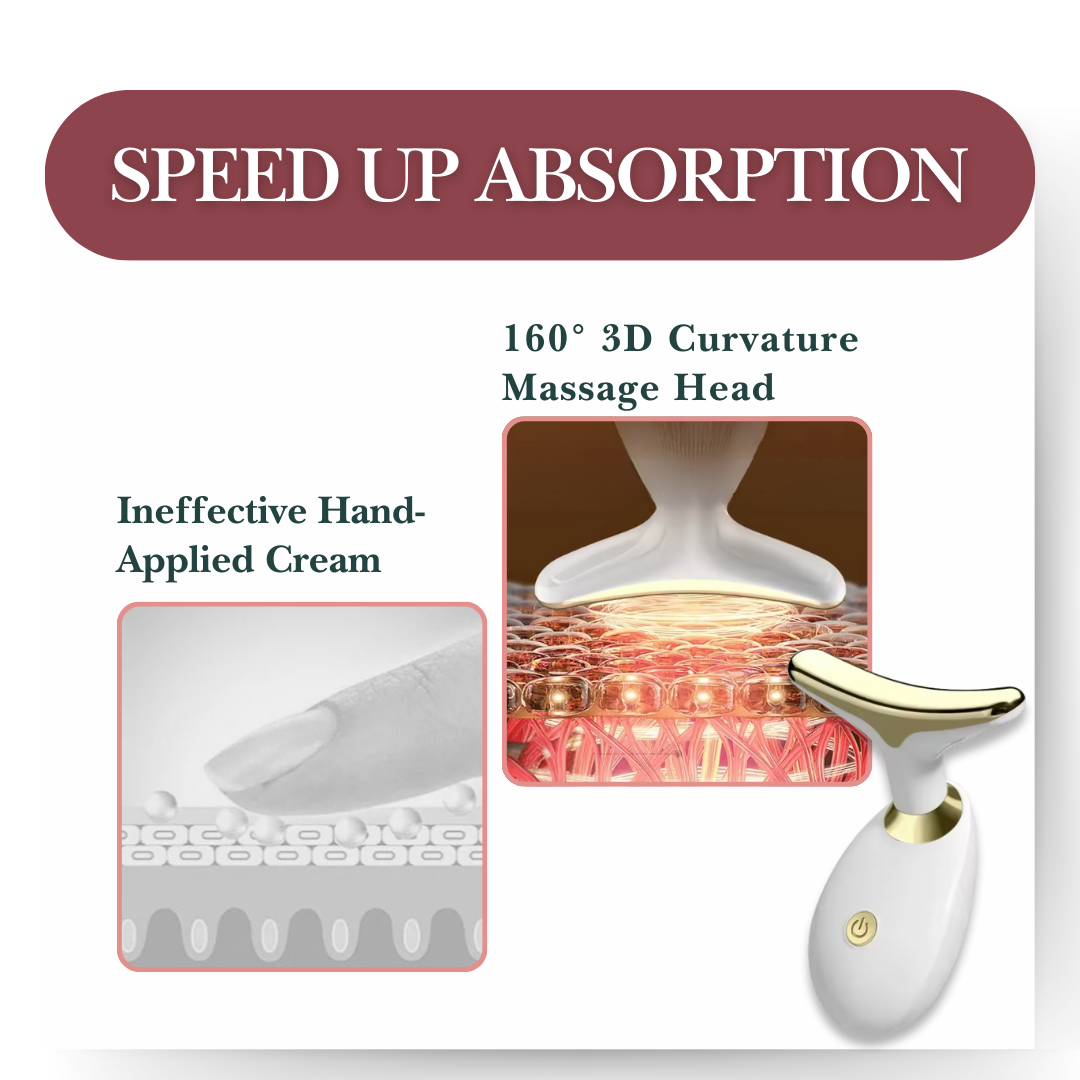 Portable EMS Anti-Wrinkle Face & Neck Massager - Dolphin Design & White/Black