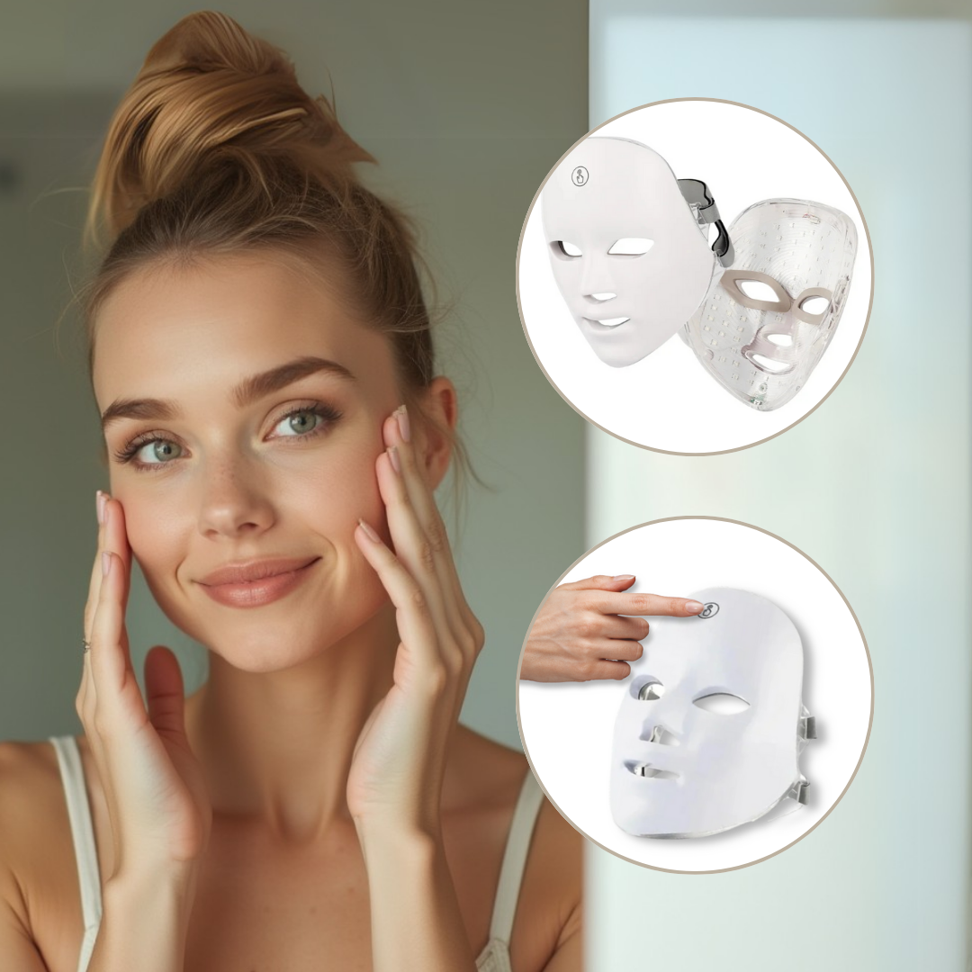 7-Color LED Face Mask - White & Rechargeable Beauty Device