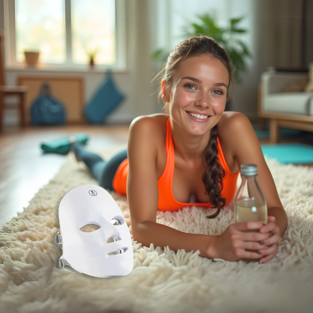 7-Color LED Face Mask - White & Rechargeable Beauty Device